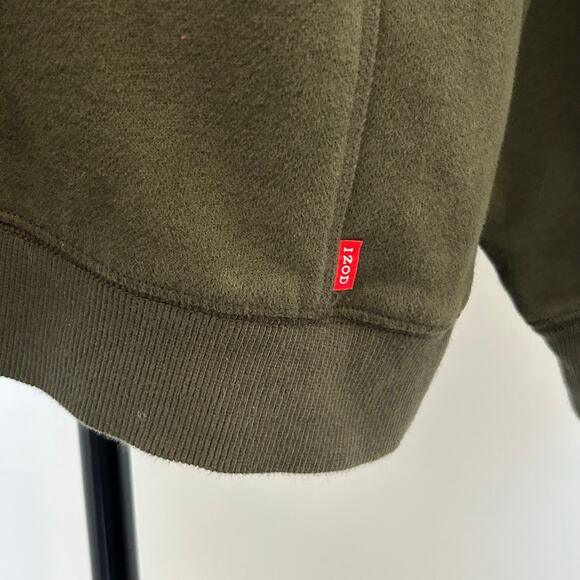 Izod Olive Green Quarter Zip Sweater/Sweatshirt, Size XL - Picture 3 of 9